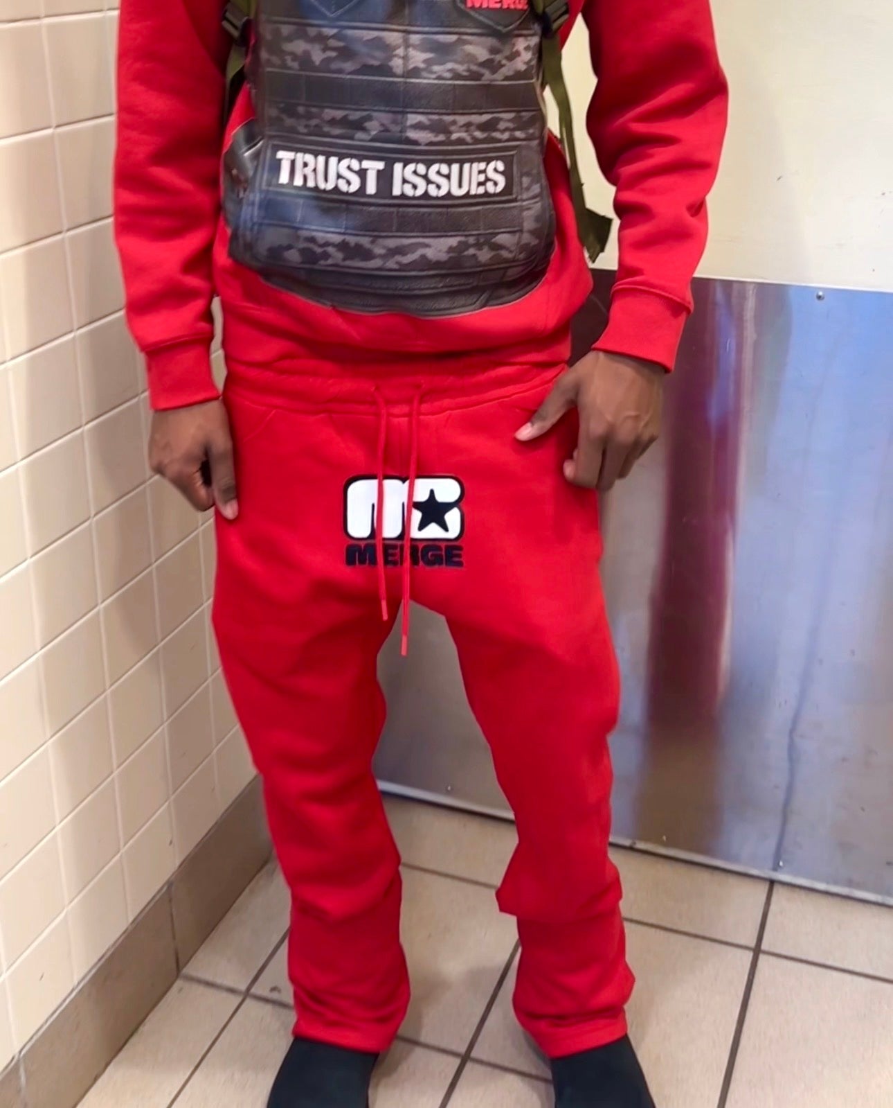 TRUST ISSUES RED SWEATS